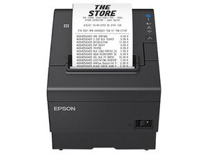 EPSON, TM-T88VII-012, THERMAL RECEIPT PRINTER WITH AUTOCUTTER, EPSON BLACK, S01, ETHERNET, USB & SERIAL INTERFACES, PS-190 POWER SUPPLY AND AC CABLE
