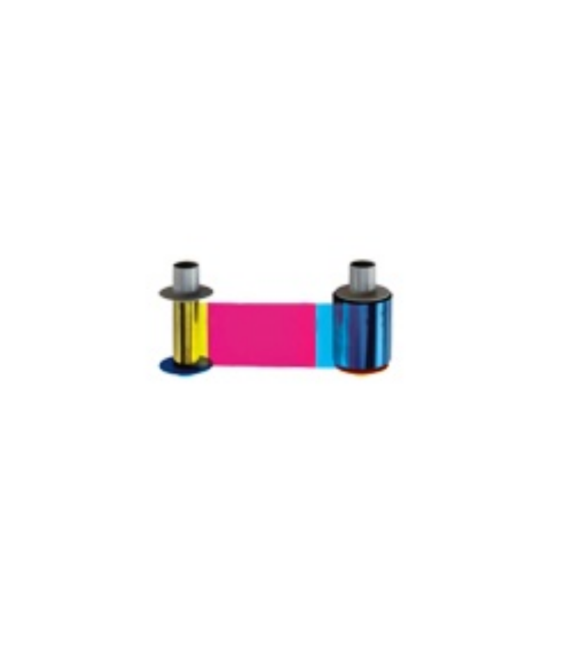 HID FARGO DTC1500 YMCKOK, FULL COLOR RIBBON WITH 2 RESIN BLACK AND CLEAR OV