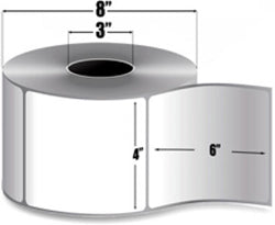 ZEBRA, CONSUMABLES, Z-PERFORM 2000D PAPER LABEL, DIRECT THERMAL, 4" X 6", 3" CORE, 8" OD, 1000 LABELS PER ROLL, PERFORATED, 4 ROLLS PER CASE, PRICED PER CASE