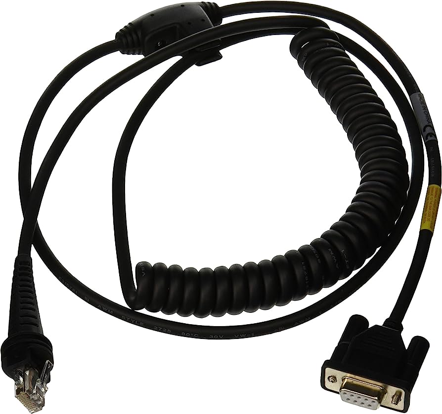 HONEYWELL, NCNR, CABLE - INDUSTRIAL: RS232 (5V SIGNALS), BLACK, DB9 FEMALE, 3M (9.8'), COILED, 5V EXTERNAL POWER WITH OPTION FOR HOST POWER ON PIN 9, W/O FERRITE