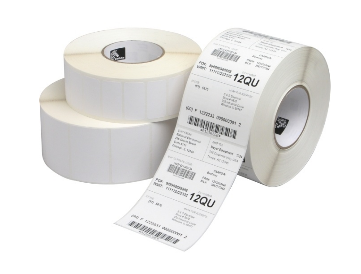 ZEBRA, CONSUMABLES, Z-PERFORM 1000D PAPER LABEL, DIRECT THERMAL, 4" X 3", 0