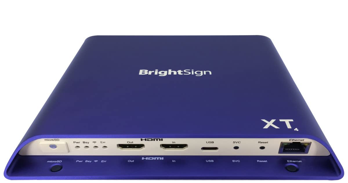 BRIGHTSIGN, TRUE 4K, DUAL VIDEO DECODE, ENTERPRISE HTML5 PLAYER WITH EXPANDED I/O PACKAGE, POE+ AND LIVE TV