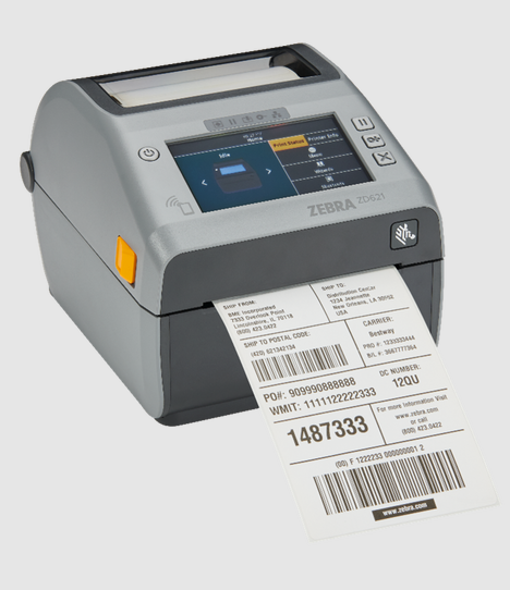 ZEBRA AIT, PRINTER, ZD621, THERMAL TRANSFER PRINTER (74/300M), 203 DPI, USB, USB HOST, ETHERNET, SERIAL, 802.11AC, BT4, ROW, US CORD, SWISS FRONT, EZPL